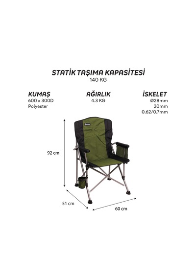 Freecamp Huxley Trail Katlanır Sandalye-haki-siyah Çok Renkli