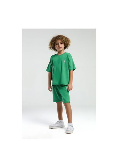 U.S. Polo Assn. Erkek Çocuk Yeşil Bermuda Takım Us2115-c-v1 Yeşil