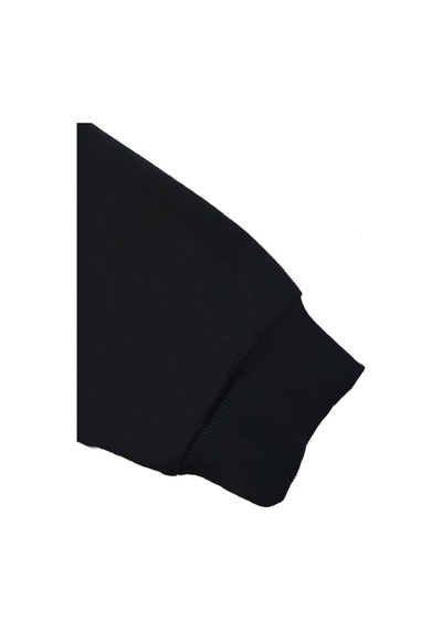 Medinenur El Yazı Detaylı 2 İplik Şardonlu Kapüşonlu Sweatshirt Siyah