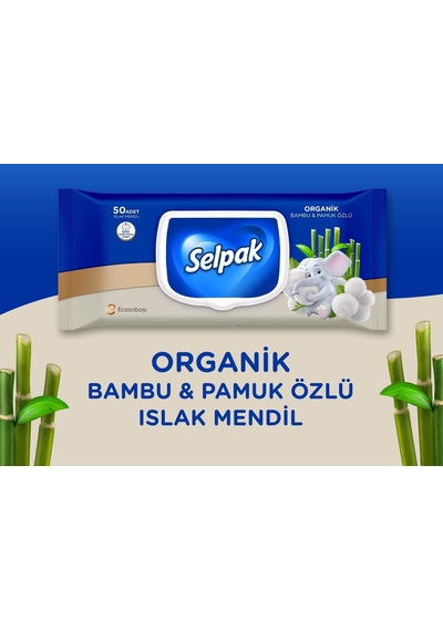 Organik Bambu Ve Pamuk Islak Mendil 1x50 1000'li Set