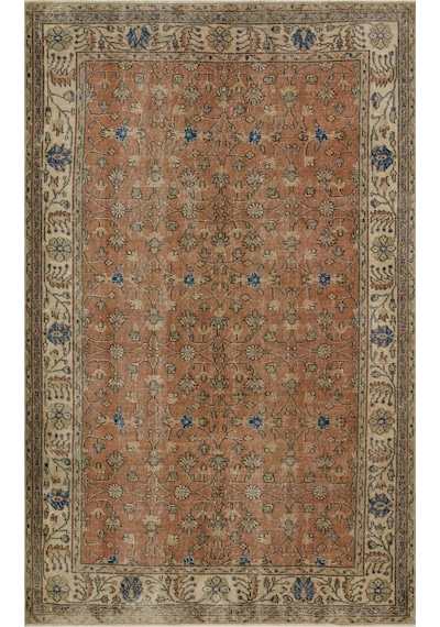 Romantik Vintage Gül Desenli Yün Halı - 165x260 Cm 9939
