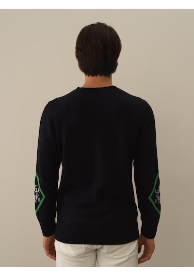 Xint Lacivert Lüks Pamuk Dokulu Regular Fit Kazak 801744