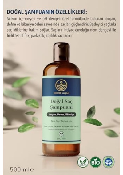 Ayrex Isırgan Defne Biberiye Özlü Tüm Saç Tipleri İçin Besleyici Ve Onarıcı Şampuan 500 Ml