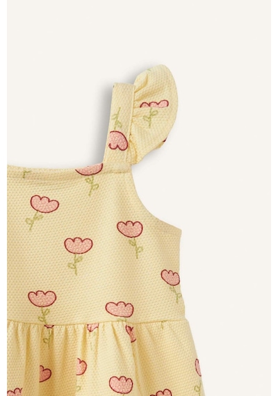 Defacto Floral Askılı Elbise Kız Bebek H8449a526hsyl251 Sarı-yl251