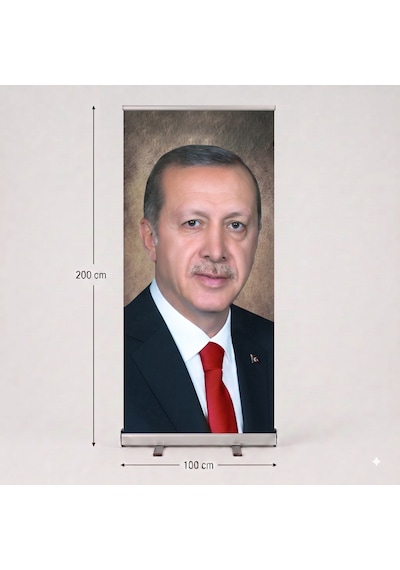 Cumhurbaşkanı Poster Baskılı Roll Up Banner 100x200cm No:3 Diğer