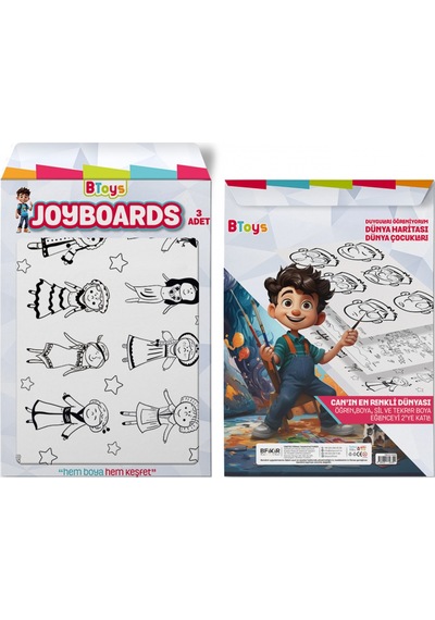 Btoys Joyboards Duyguları Öğreniyorum, Dünya Haritası, Dünya Çocukları 3 Adet