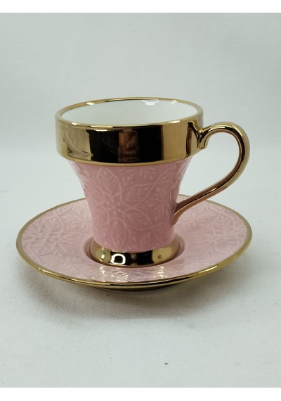 Tutku 2 Kişilik Porselen Nescafe Fincanı Pembe Renk Pembe