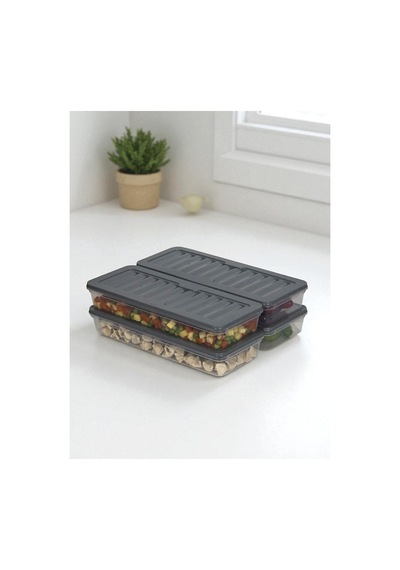 8'li 16 Parça 1 Lt Derin Dondurucu Buzdolabı Düzenleyici Organizer Saklama Kabı Seti Gri - 751808641 Gri