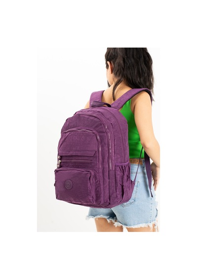Çanta Trend I Thal Maymuncuk Hediyeli Ultra Hafif Çok Cepli Krinkıl Sırt Çantası Unisex Mor