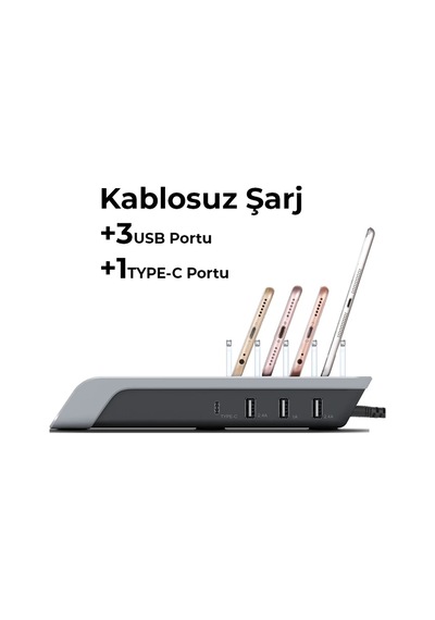 Ally Multiport 10w Wireless Kablosuz Şarj Cihazı Organizer Stand- 5775