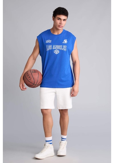 Defacto Pamuk Nba Los Angeles Lakers Oversıze Bisiklet Yaka Atlet G2433ax26aube104 Mavi-be104