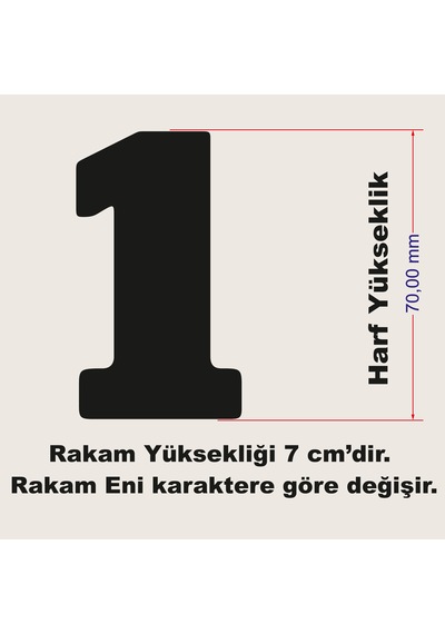 Stencil Rakam Boyama Şablonu X013-sayı Rakam Yüksekliği 7 Cm