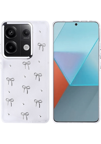 Redmi Note 13 Pro 4g Uyumlu Kılıf Airbag Tasarımlı Simli Şeffaf Zore Kutup Kapak - Lale -