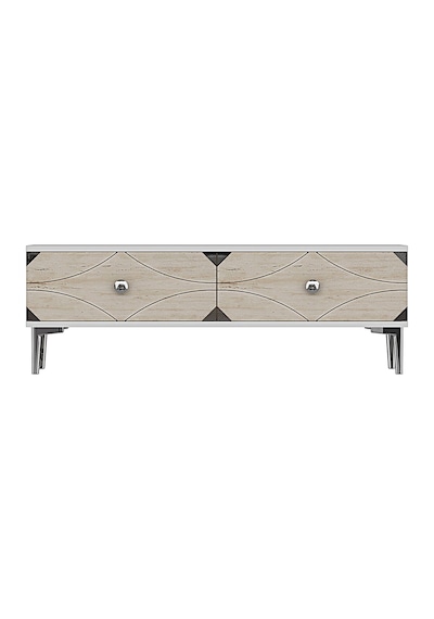 Tsa1297bts - Alfa Tsa120 Tv Stand, Tv Sehpası, Tv Ünitesi Beyaz - Traverten - Sılver 120cm Tsa1297bts - Alfa Tsa120 Tv Stand, Tv Sehpası, Tv Ünitesi Beyaz - Traverten - Sılver 120cm