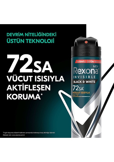 3 Adet Rexona Black & White Diamond Invisible Deodorant 150 Ml 80362653