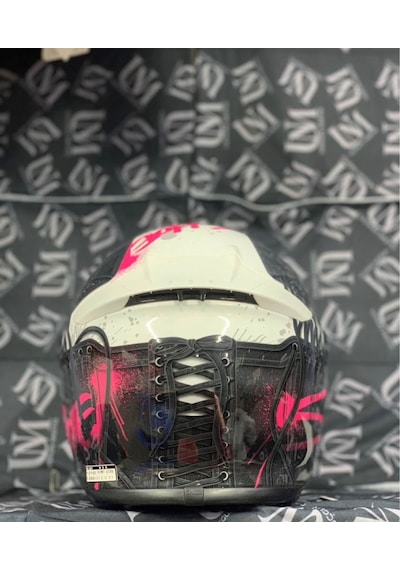 Shoeı Nxr Profesyonel Fullface Kask Beyaz - Pembe
