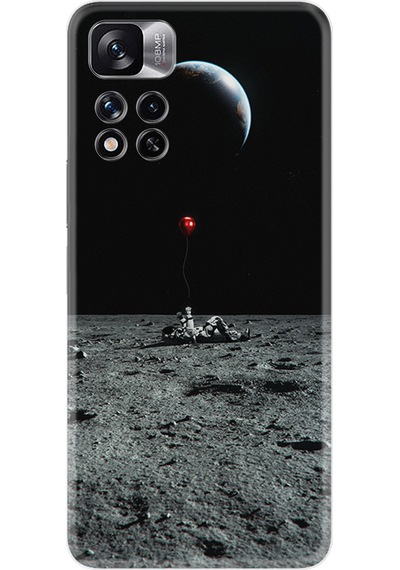 Xiaomi Redmi Note 11 Pro Kılıf Silikon Desen Özel Seri Astronoot Red Baloon 1608