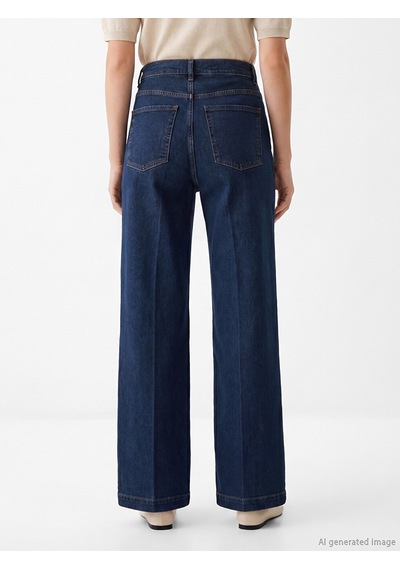 Lcw Modest İndigo Wideleg Kadın Jean Pantolon