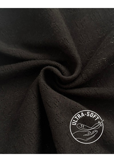 Alya Underwear %100 Pamuk Kumaşlı, Büyük Beden Yüksek Bel Kalp Desenli Ribana Jakar Kadın Külot Siyah