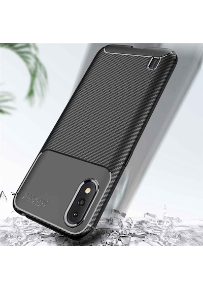 Samsung Galaxy Uyumlu A01 Karbon Desenli Negro Silikon Kılıf