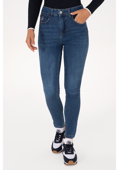 U.S. Polo Assn. Kadın Koyu Mavi Skinny High Waist Fit Jean Pantolon 50317616-DN0023