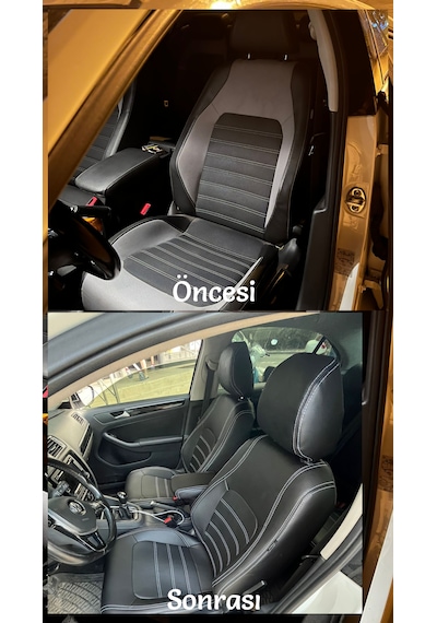 Volkswagen Jetta Uyumlu Araca Özel Deri Oto Koltuk Kılıfı 158237