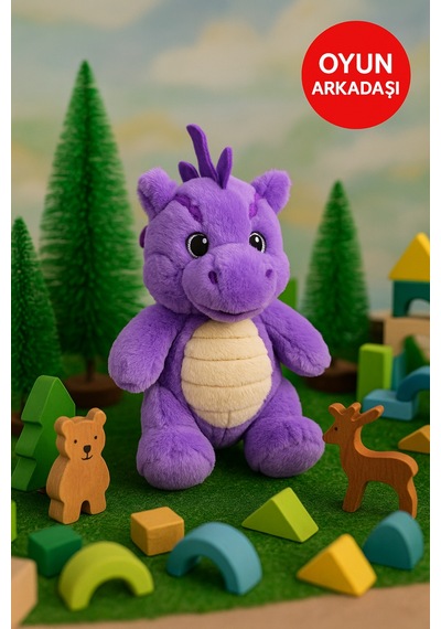 Mor Ejderha Peluş Oyuncak Yumuşak Dolgulu Sevimli Peluş Ejderha 28 Cm Çocuk Oyuncak Diğer
