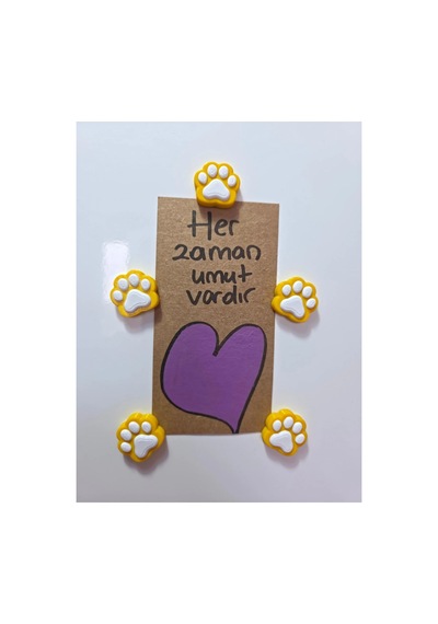 5'lı Mini Kedi Pati Buzdolabı Magneti
