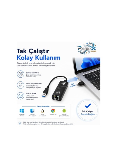 Primex Px-2035 Usb 3.0 Gigabit Ethernet Adaptör, 1000mbps Usb To Rj45 Lan Dönüştürücü, Usb Network Çevirici, Pc Notebook İçin Kablolu İnternet Adaptör Primex Px-2035 Usb 3.0 Gigabit Ethernet Adaptör, 1000mbps Usb To Rj45 Lan Dönüştürücü, Usb Network Çevirici, Pc Notebook İçin Kablolu İnternet Adaptör