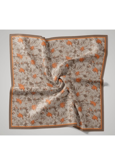 Silk Home Velora Eşarp 161001-13 Turuncu, Bej, Sütlü Kahve
