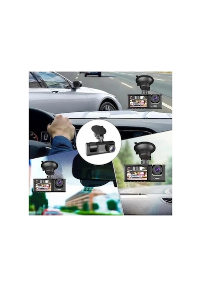 Black Box Traffic Recorder 3 Kameralı Araç Kamerası Geri Görüş Destekli Gece Görüşlü