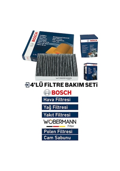 Wöbermann+Bosch  Bmw 3.20 D Filtre Bakım Seti E90 2006-2012 4k