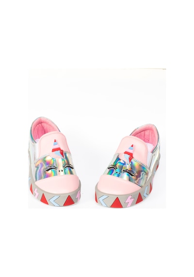 Unique Kısa Hologram Ortopedik Kız Çocuk Sneakers Gri
