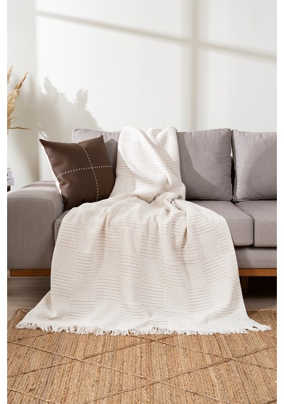 Rustıc Krem- Bej Koltuk Örtüsü 170x220cm 5160a Krem Bej
