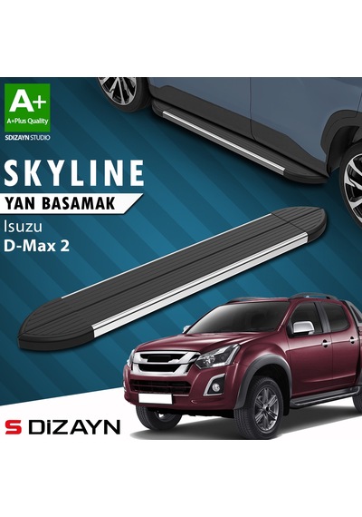 S-dizayn Isuzu D-max 2 Skyline Krom Yan Basamak 203 Cm 2012-2019 A+ Kalite