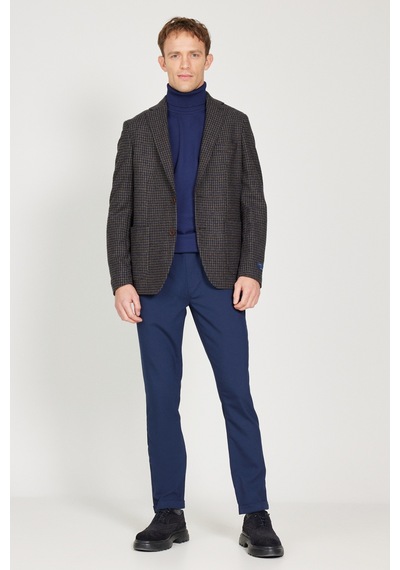AC&Co / Altınyıldız Classics Erkek Kahve Lacı Slim Fit Dar Kesim Mono Yaka Desenli Yünlü Ceket Kahve Lacı AC&Co / Altınyıldız Classics Erkek Kahve Lacı Slim Fit Dar Kesim Mono Yaka Desenli Yünlü Ceket Kahve Lacı