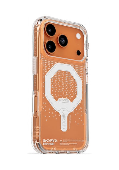 Apple Uyumlu iPhone 17 Pro Max Kılıf Skinarma M-safe Özellikli Iml Baskılı Holografik Myst Kapak Şeffaf Şeffaf