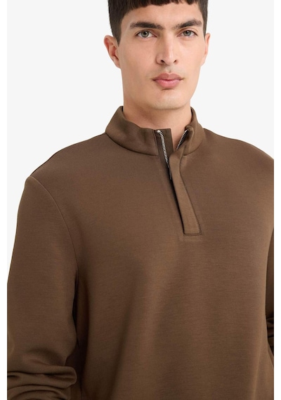 Defacto Regular Fit Dik Yaka Yarım Fermuarlı Sweatshirt F2821ax25aubn595 Kahve Defacto Regular Fit Dik Yaka Yarım Fermuarlı Sweatshirt F2821ax25aubn595 Kahve