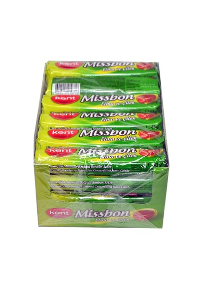 Kent Missbon Elma ve Çilek Aromalı Dogulu Bonbon Şeker 24 x 43 G