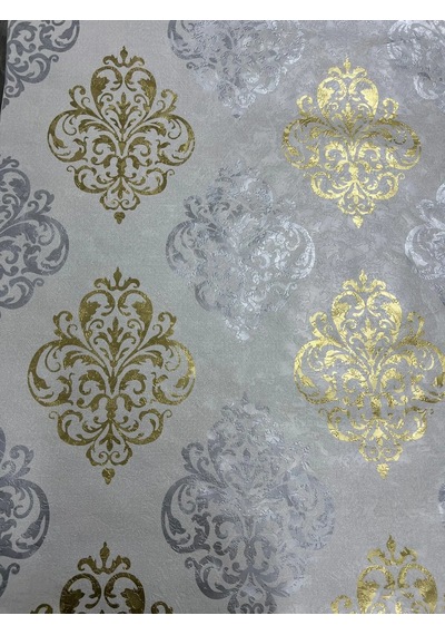 Damaks Gold Gümüş Desen Duvar Kağıdı Çok Renkli