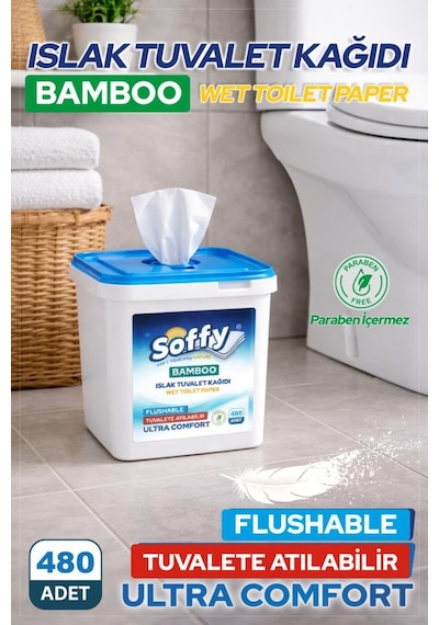 Soffy Islak Tuvalet Kağıdı Tuvalete Atılabilen Flushable Tuvalet Kağıt 480 Adet