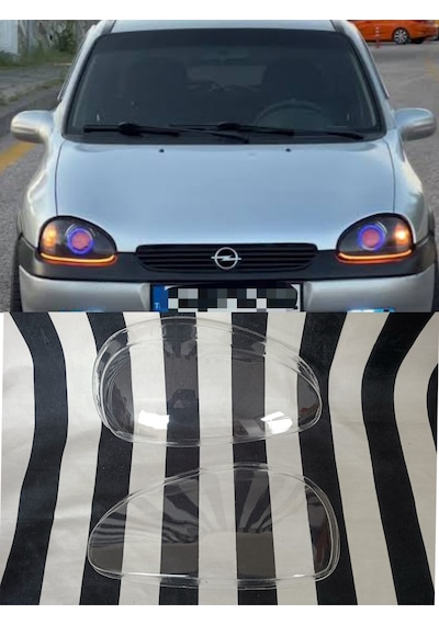 Corsa B Şeffaf Far Camı