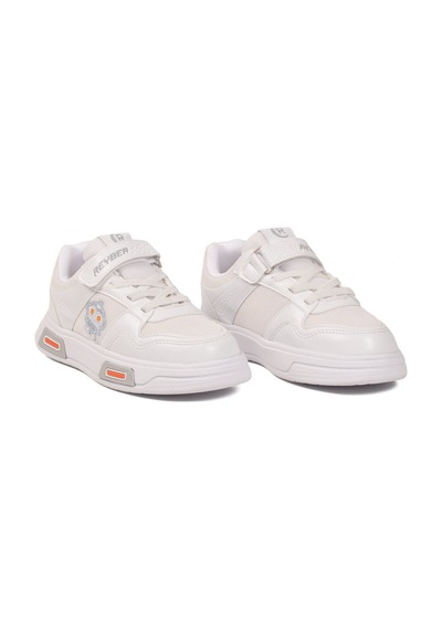 Reyber Beyaz Cırtlı Fileli Hafif Unisex Çocuk Spor Ayakkabı 026 F