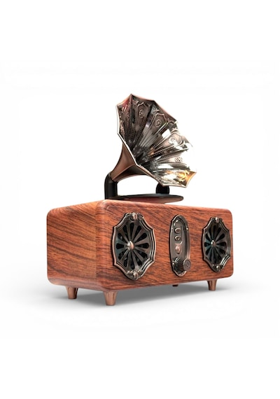 Rt-572a Gramafon Görünüm Ahşap Nostalji Radyo,bluetooth Özellikli, Gramafon Nostaljik Radyo