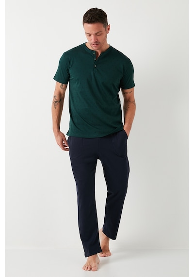 Buratti Pamuklu Beli Lastikli Regular Fit Kısa Kollu Erkek Pijama Takımı 6572009 Yeşil Buratti Pamuklu Beli Lastikli Regular Fit Kısa Kollu Erkek Pijama Takımı 6572009 Yeşil