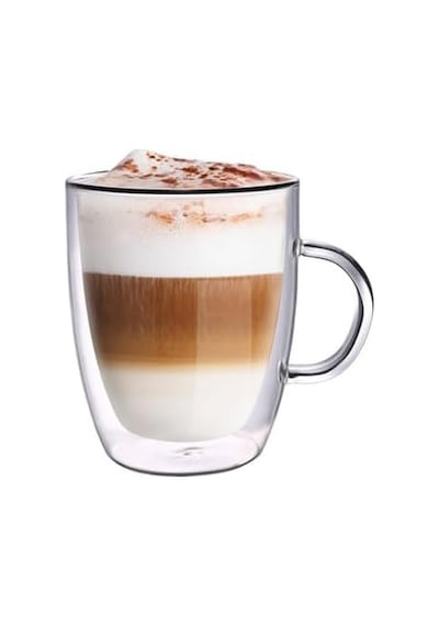 Vetro Borosilikat Çift Camlı Kulplu Bardak 400ml 2ad Aeropress