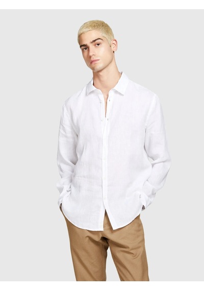 Sisley %100 Keten Regular Fit Gömlek Erkek Beyaz Gömlek - 325p5bkusq029