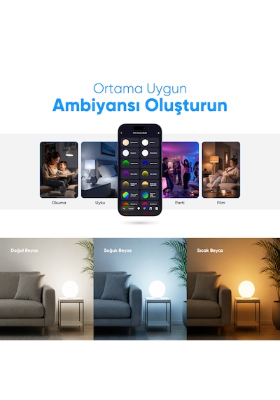 Şımart Teknoloji E27 9W 16 Milyon Renk Akıllı Bluetooth Ampul