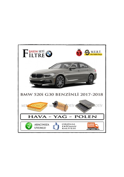 Bmw 5.20I G30 Benzinli Filtre Bakım Seti 2017-2018