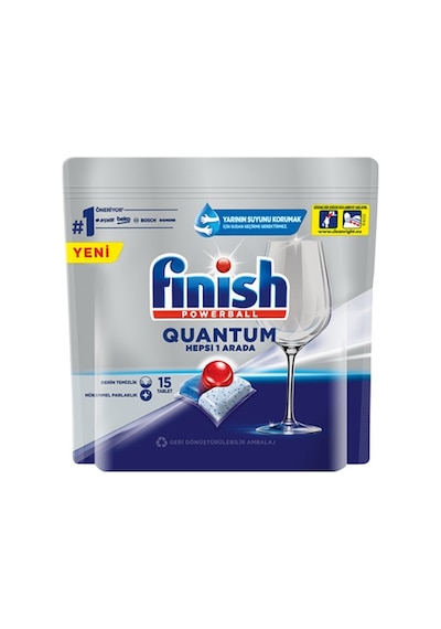 Finish Quantum Bulaşık Tableti 15'li - 3 Bölmeli Kapsül Teknolojisi 3'li Ekonomik Paket Avantaj Pake